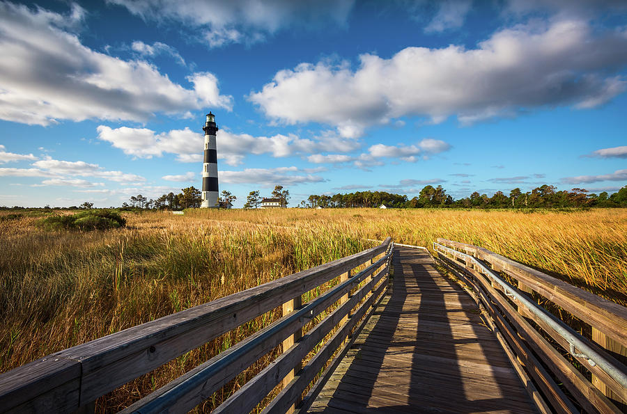 Outer Banks NC Bodie Island Lighthouse Scenic Landscape Photograph by Dave Allen