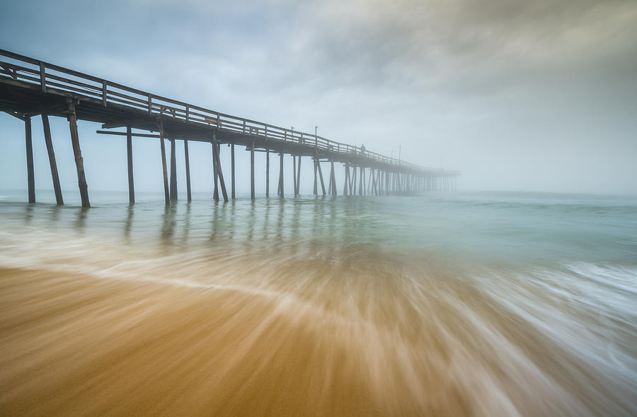 Outer Banks North Carolina Nags Head OBX NC Beach Pier Seascape Photograph by Dave Allen