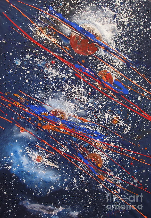 Outer Space Painting by Miroslaw  Chelchowski