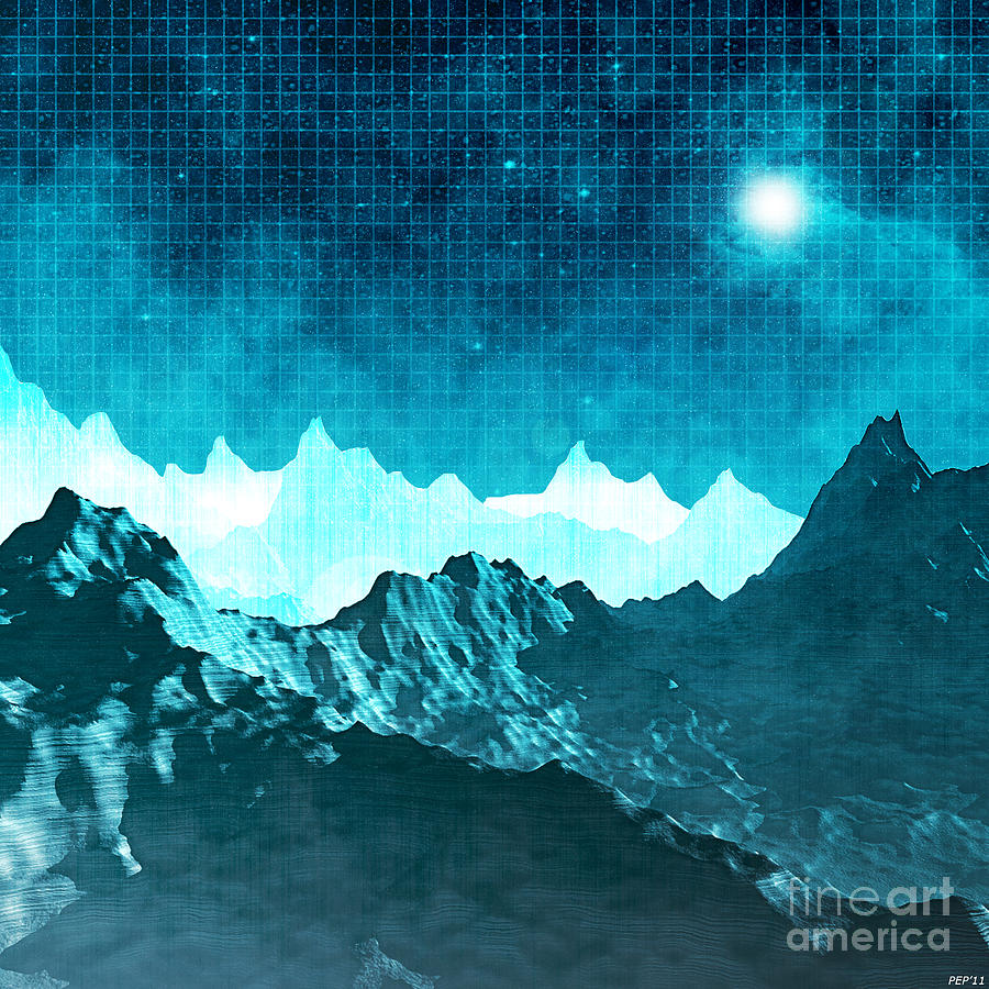 Outer Space Mountains Digital Art by Phil Perkins