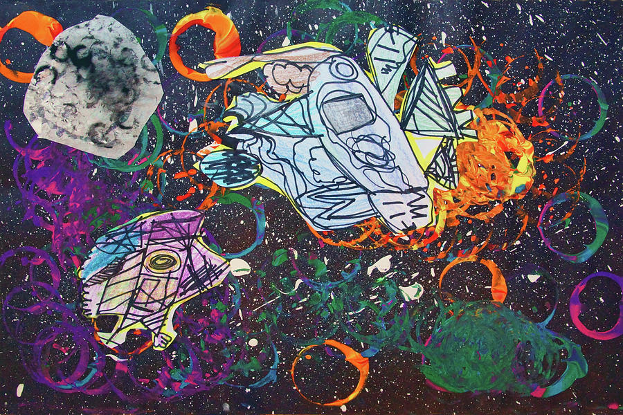 Outer Space Mixed Media by Nikolyn McDonald