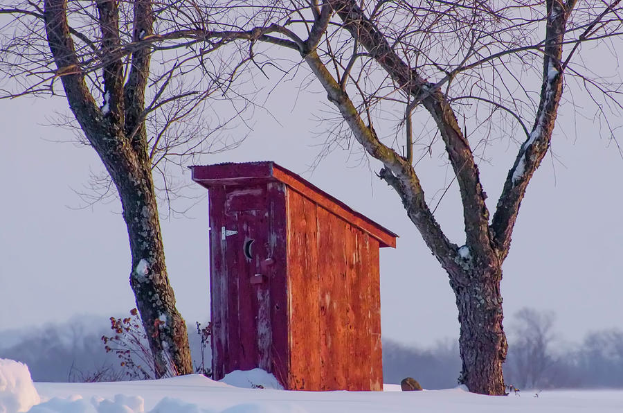 Outhouse in the Winter Photograph by Bill Cannon