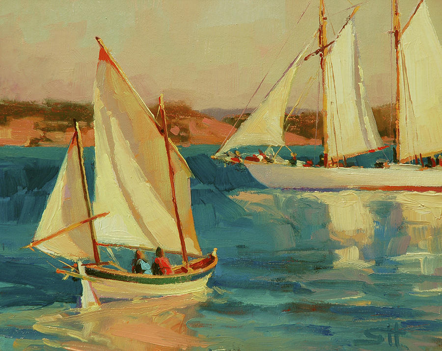 Sailboat Painting - Outing by Steve Henderson