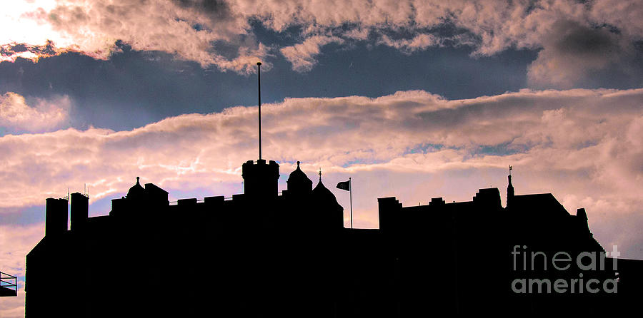 Architecture Photograph - Outline Edinburgh Castle  by Chuck Kuhn