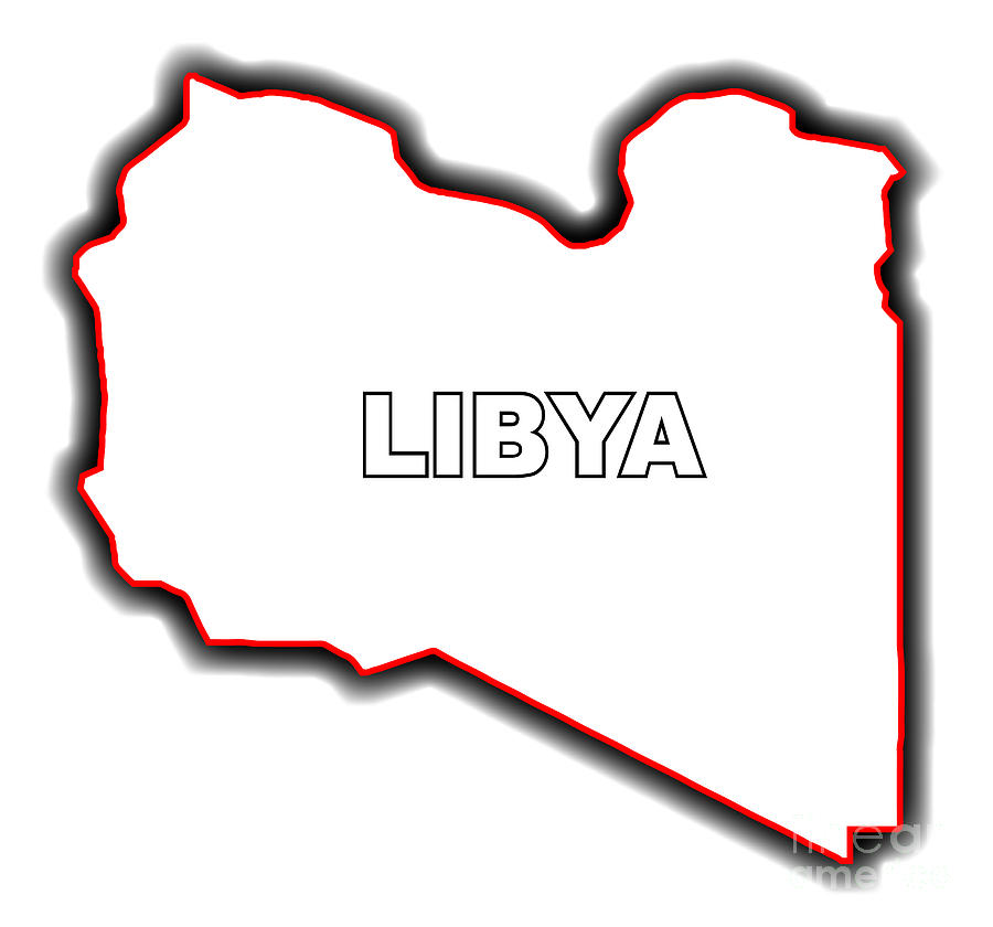 Outline Map Of Libya Digital Art By Bigalbaloo Stock   Outline Map Of Libya Bigalbaloo Stock 