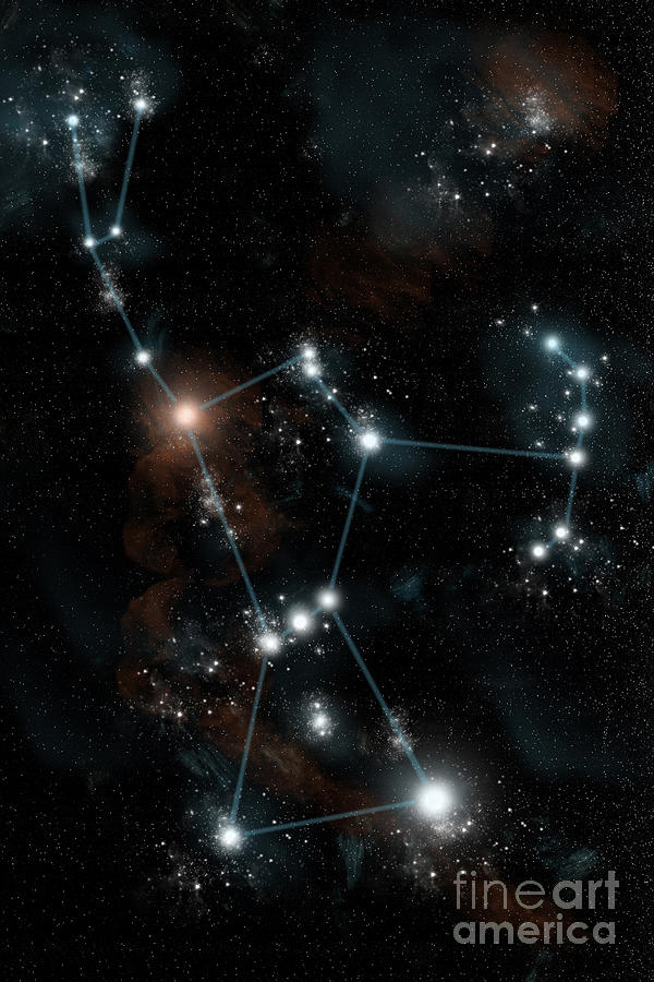 Outline of the Constellation Orion Photograph by Marc Ward