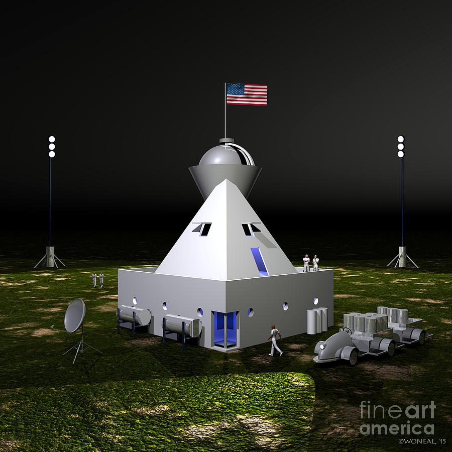Science Fiction Digital Art - Outpost On An Alien Planet by Walter Neal