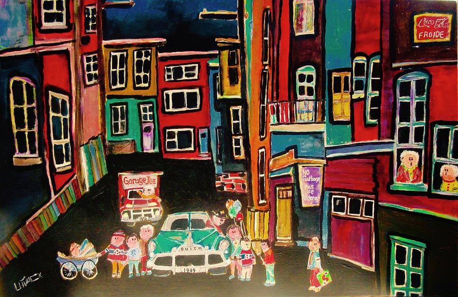 Outremont Back Lane Painting by Michael Litvack