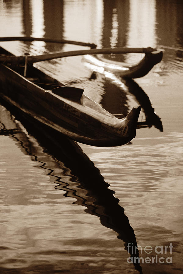 Outrigger Canoe - Sepia Photograph by Dana Edmunds - Printscapes