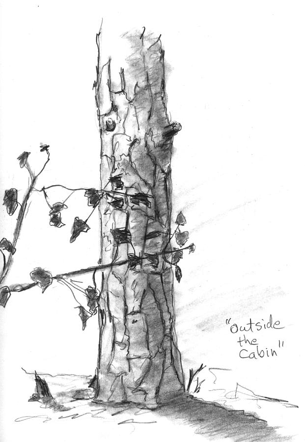 Outside the Cabin Drawing by Kevin Callahan