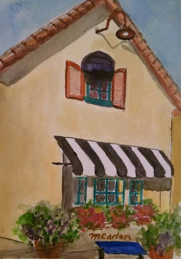 Flower Garden Painting - Outside the Cafe by M Carlen