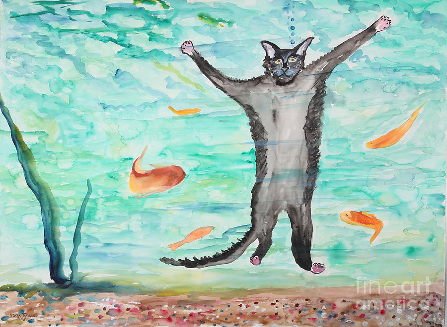 Fish Painting - Outside the Fish Tank by Stella Sherman
