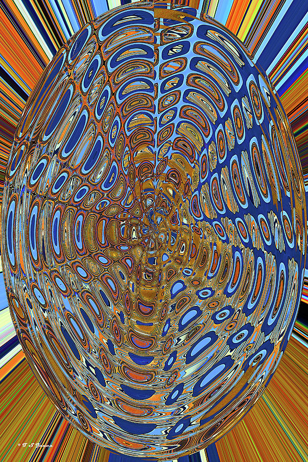 Oval Abstract Tempe Town Lake Building Digital Art by Tom Janca