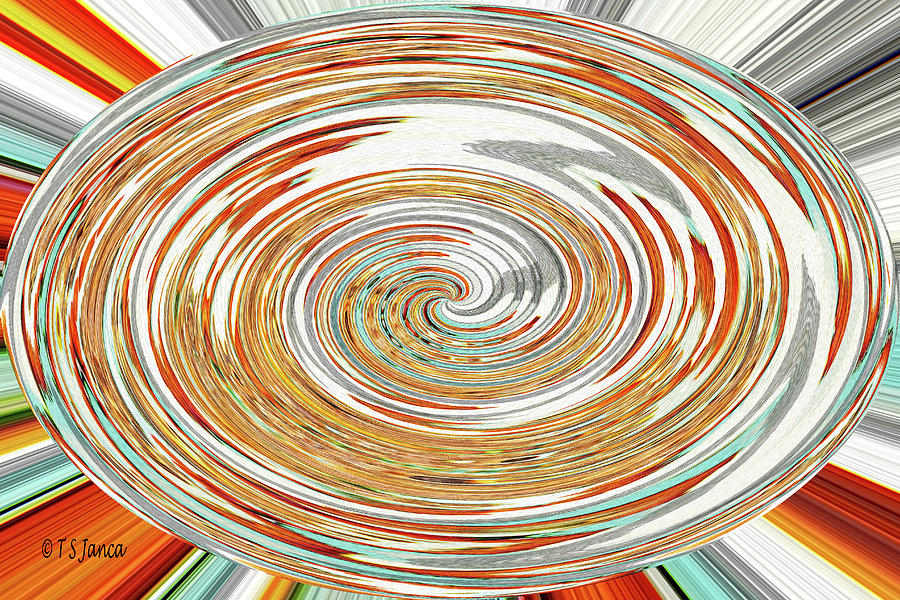 Oval Acorn Display Abstract Digital Art by Tom Janca
