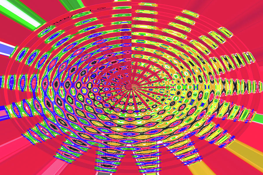 Oval Color Squares Abstract  Digital Art by Tom Janca
