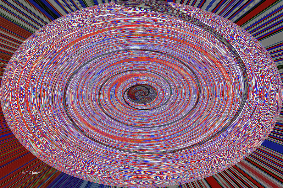 Oval Drawing Abstract Digital Art by Tom Janca
