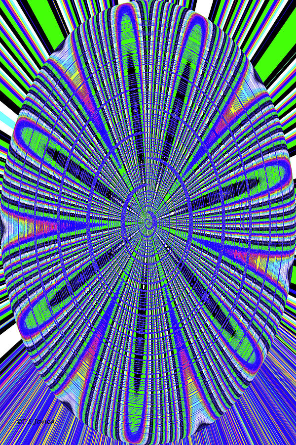 Oval Spectrum Blue Abstract Digital Art by Tom Janca