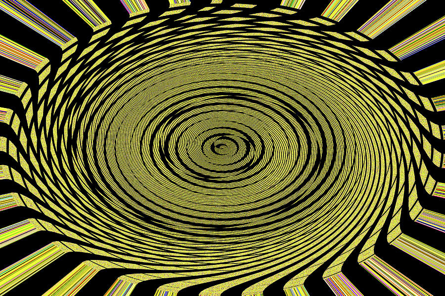 Oval Spin Yellow Green And Black  Digital Art by Tom Janca