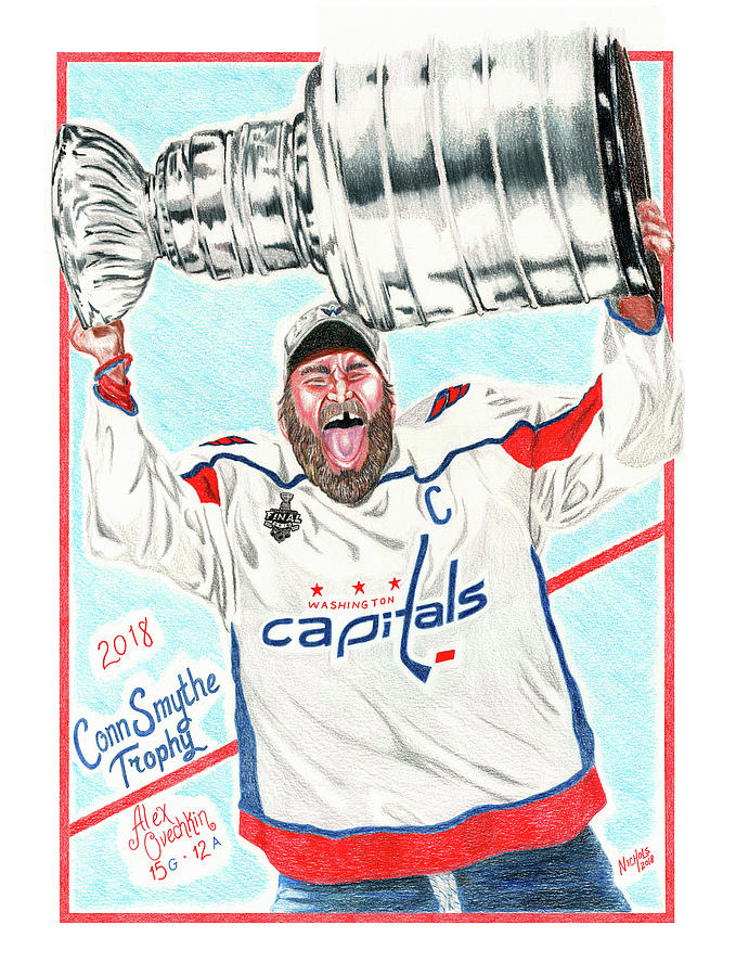 Ovechkin Stanley Cup Drawing by Paul Nichols