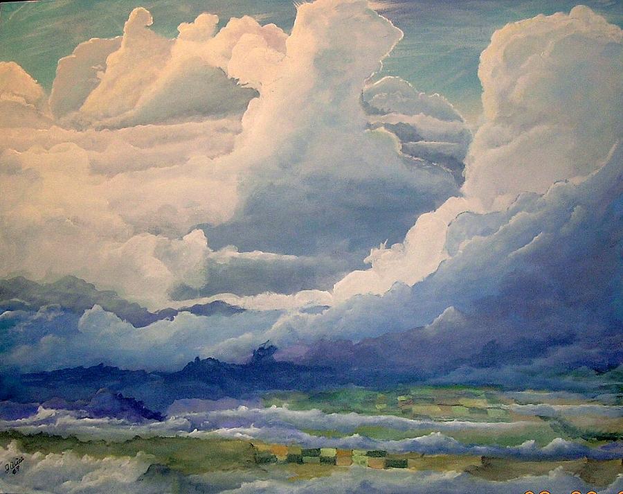 Clouds Painting - Over Farm Land by John Wise Clouds Painting - Over Farm Land by John Wise