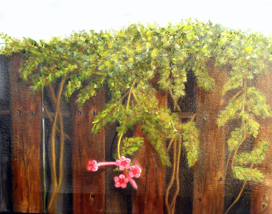 Over Francines Fence.......SOLD Painting by Susan Dehlinger
