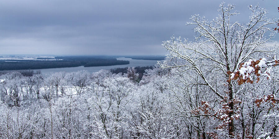 Over Looking The Mississippi River After Snowing Photograph