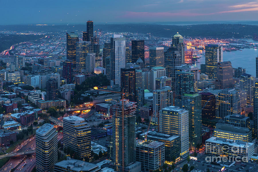 Over Seattle A Beautiful Downtown Photograph by Mike Reid