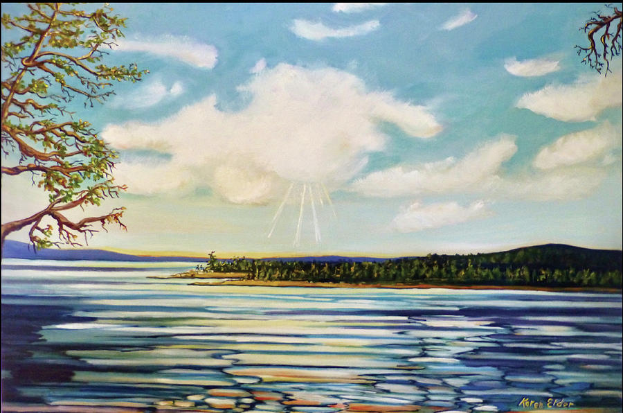 Westcoast Painting - Over the Bay by Karen Elder