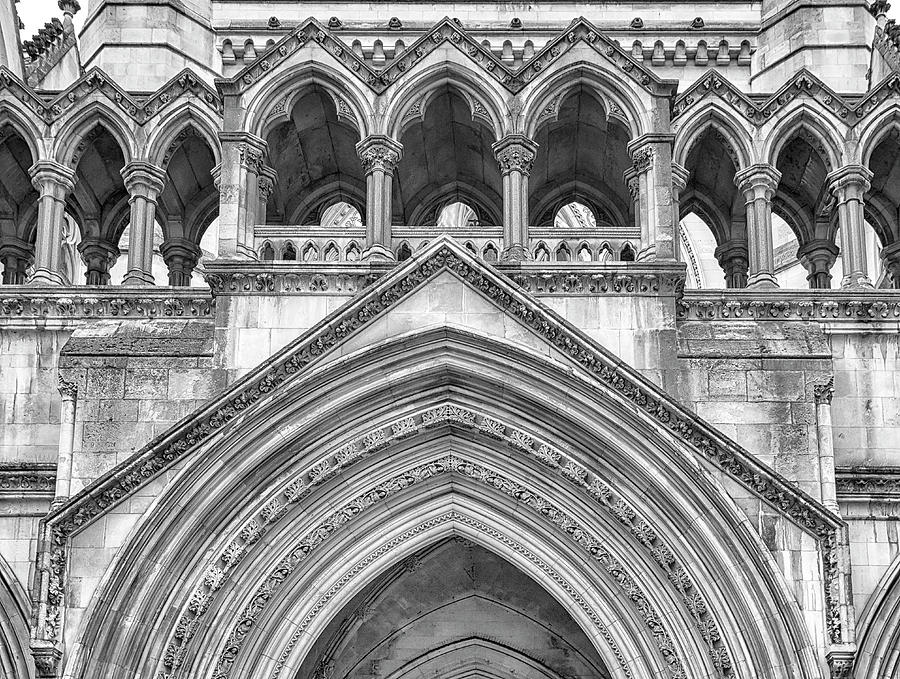 London Photograph - Over the entrance to the Royal Courts  by Shirley Mitchell