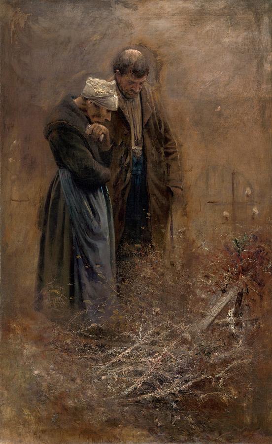 Over the grave, Laszlo Mednyanszky 1878 Painting by Vincent Monozlay