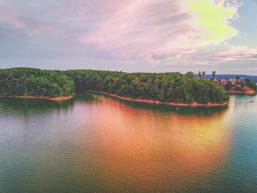 Drone over Smith lake Photograph by Michael Albright