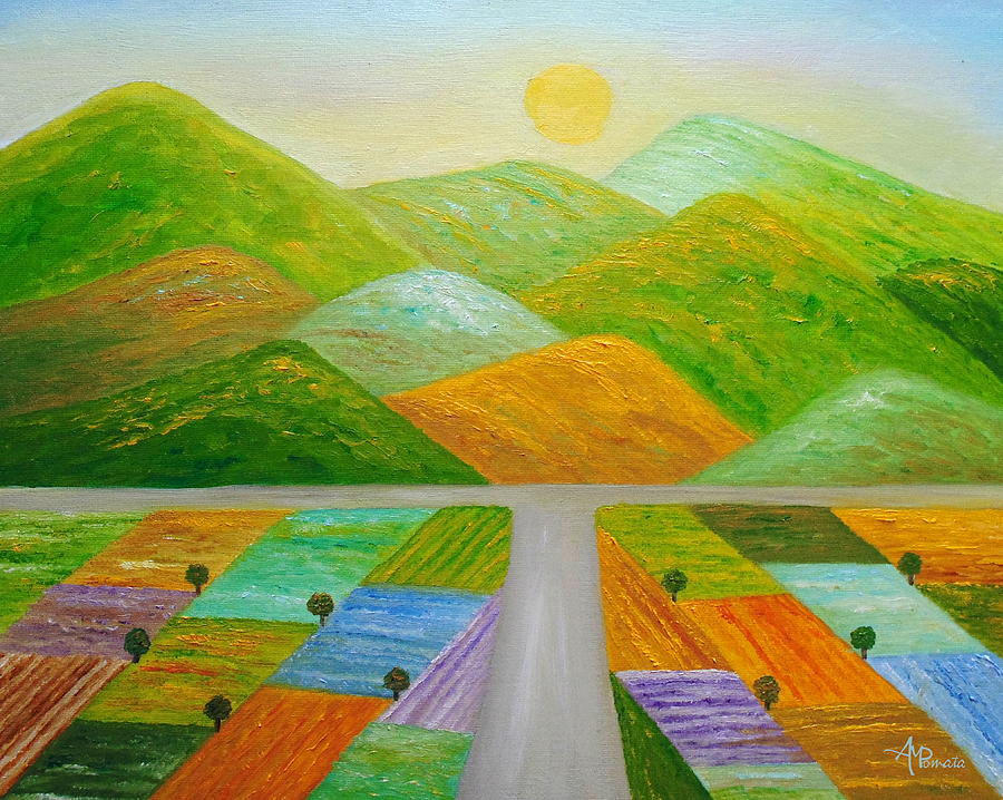 Over The Next Hill Painting by Angeles M Pomata