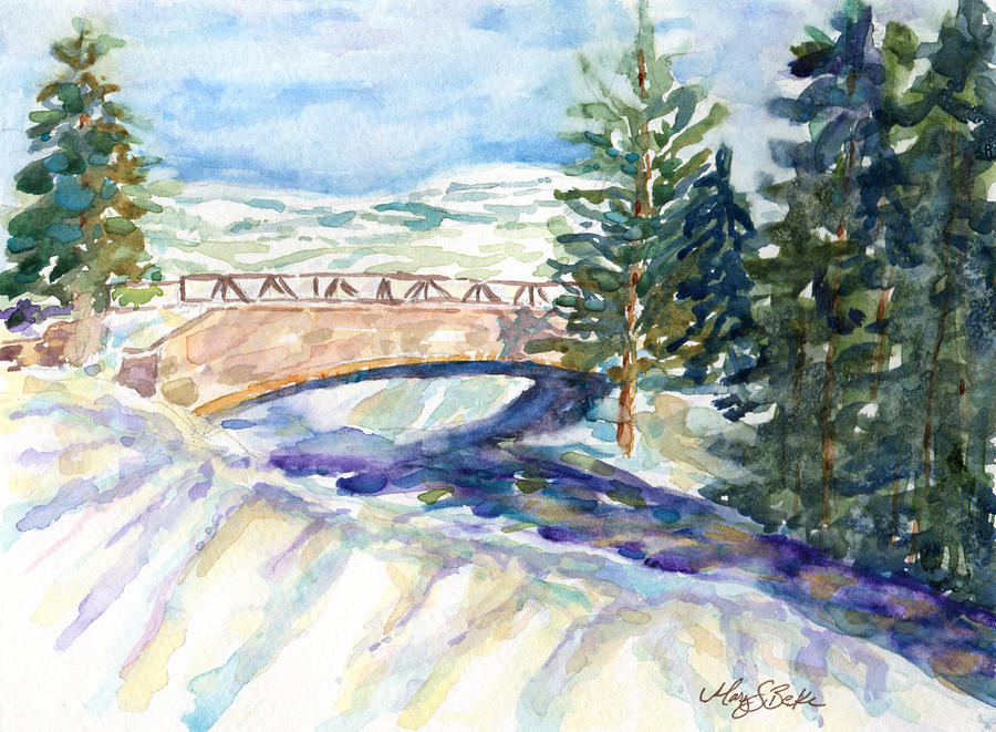 Bridge Painting - Over the River... by Mary Benke