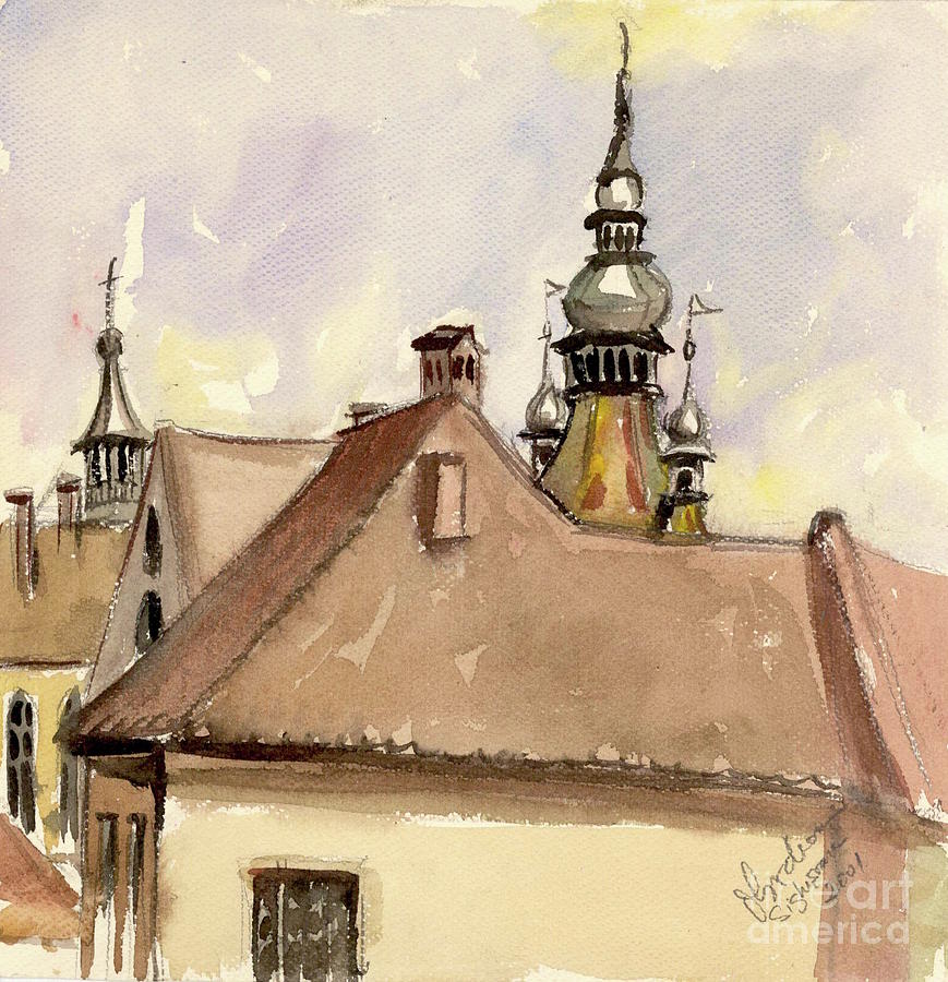 Over the Roofs Painting by Oana Godeanu