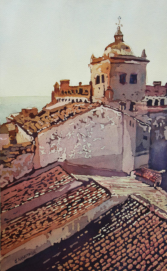 Over the Rooftops, Caceres Painting by Jenny Armitage