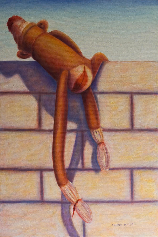 Over the Top Sock Monkey Painting by Shannon Grissom