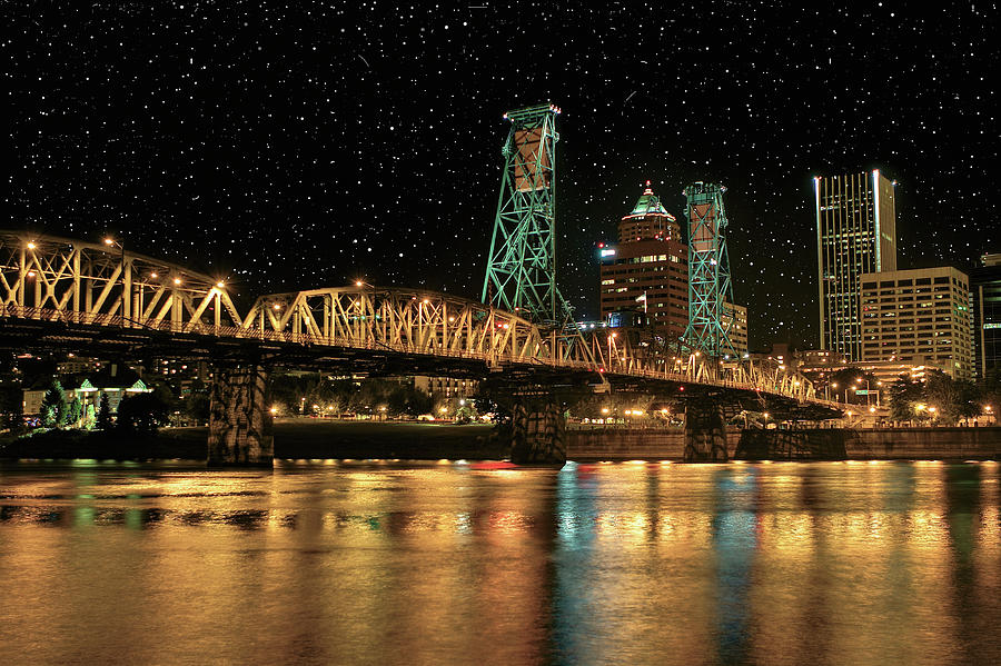 Over the Willamette Under the Stars Photograph by SC Heffner
