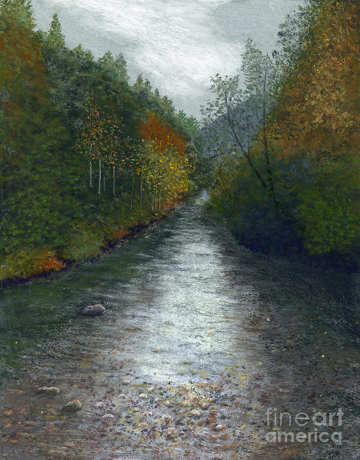 Overcast Creek Painting by Ginny Neece