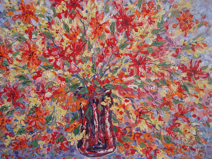 Overflowing Flowers. Painting by Leonard Holland