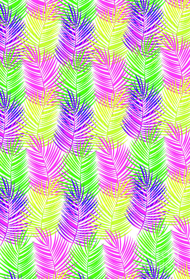 Feather Digital Art - Overlaid Leaves by Louisa Knight