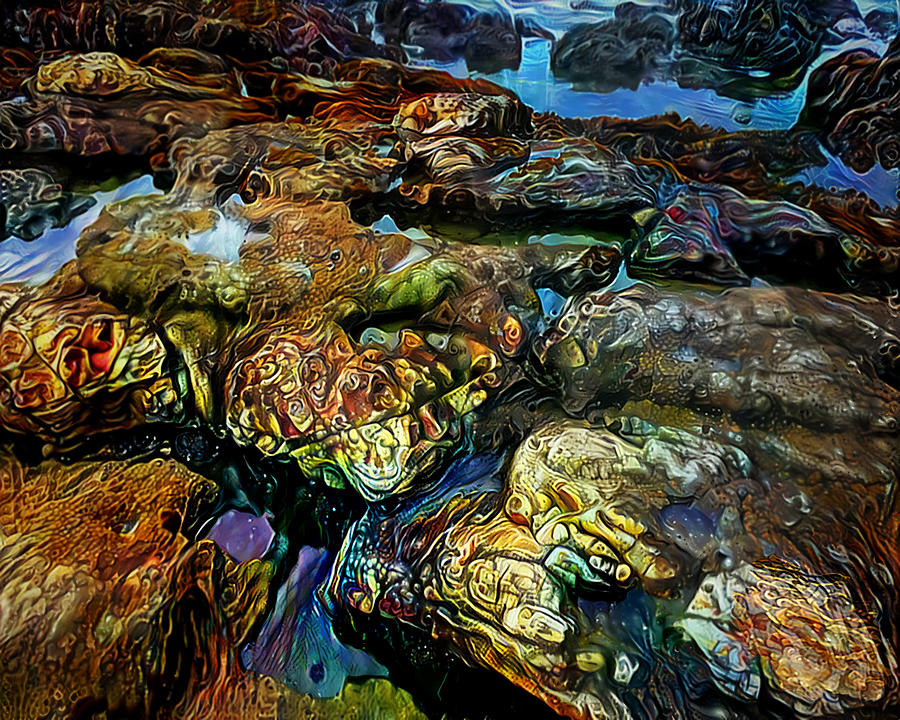 Surrealism Digital Art - Overlooked Tide Pools by Maurits Rol
