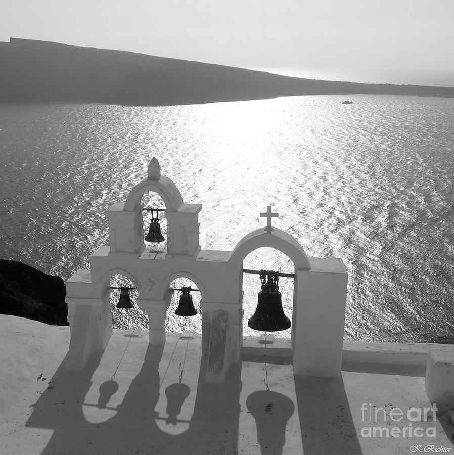 Greek Photograph - Overlooking Caldera by Keiko Richter