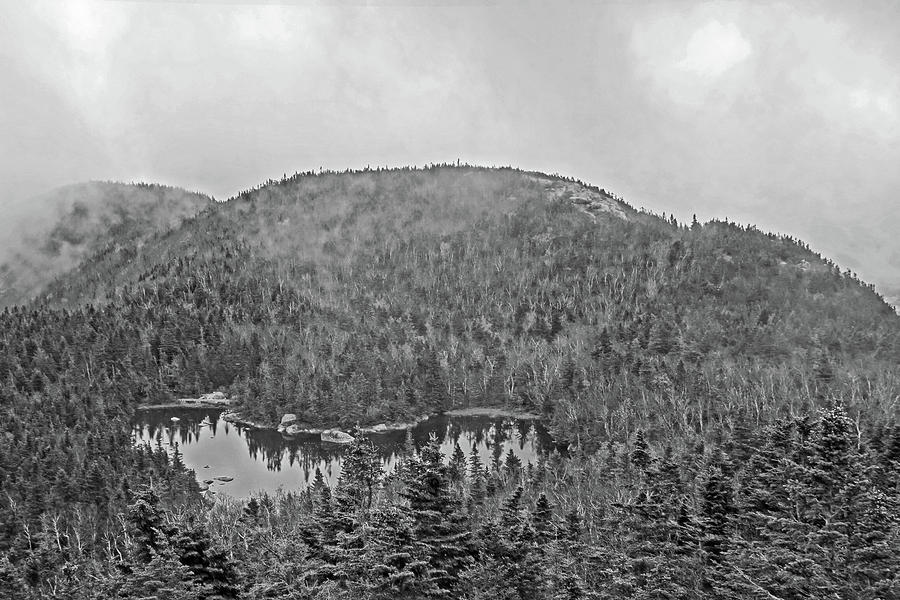 Overlooking Marie Louise Lake Adirondacks Black and White Photograph by Toby McGuire