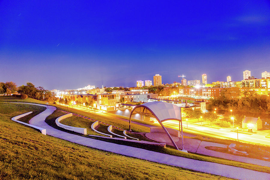 Long Exposure Photograph - Overlooking Riverfront by Vincent Buckley Long Exposure Photograph - Overlooking Riverfront by Vincent Buckley