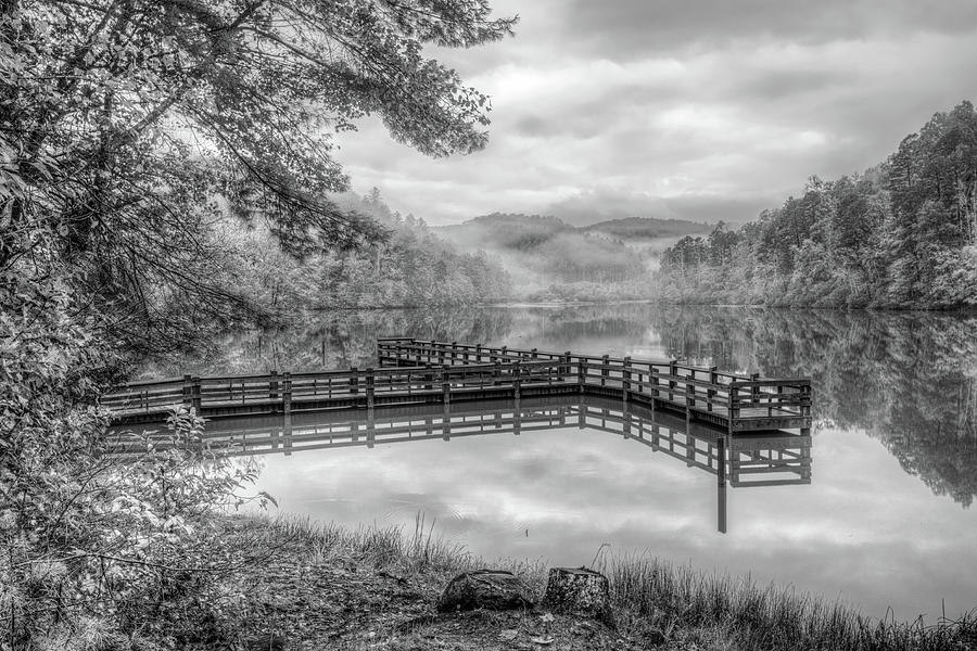 Overlooking the Beauty of the Lake in Black and White Photograph by Debra and Dave Vanderlaan