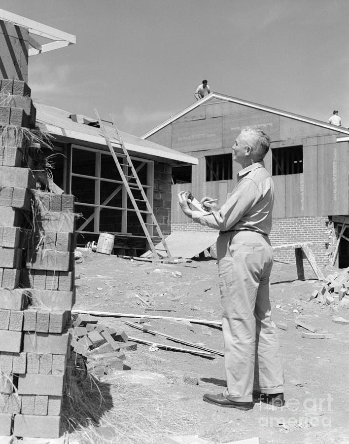 Overseer At Construction Site, C.1950s Photograph by H. Armstrong Roberts/ClassicStock