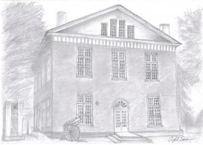 Courthouse Drawing - Overton County Courthouse by Crystal Sons Courthouse Drawing - Overton County Courthouse by Crystal Sons
