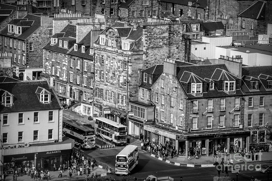 Overview Edinburgh Busy City Sepia Tones  Photograph by Chuck Kuhn