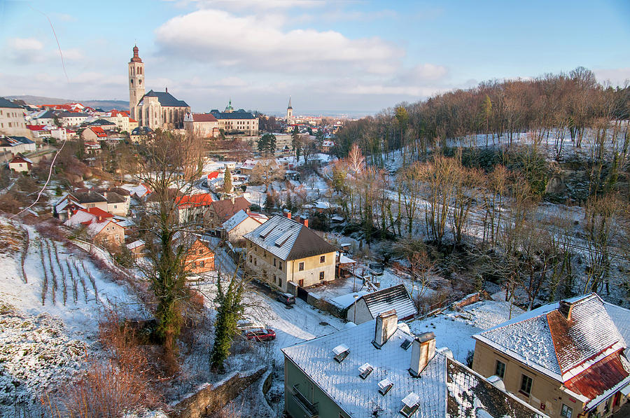 Overview of Kutna Hora in Winter Time Photograph by Jenny Rainbow