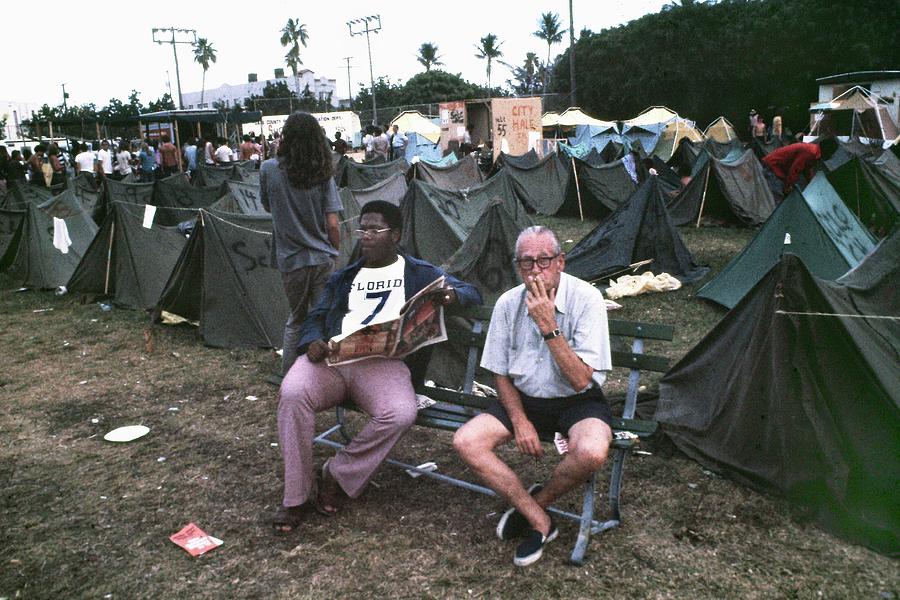 Overview tent city   Flamingo Park Democratic National Convention Miami Beach Florida 1972 Photograph by David Lee Guss